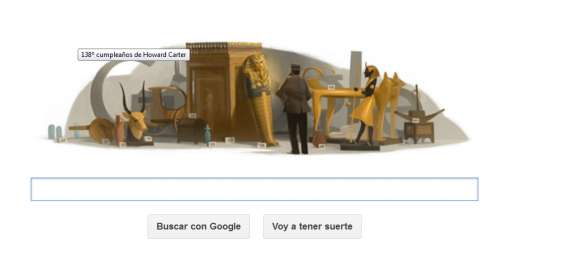 Howard Carter descubre la tumba de Tutankamon en el doodle de Google Howard Carter descubre la tumba de Tutankamon en el doodle de Google