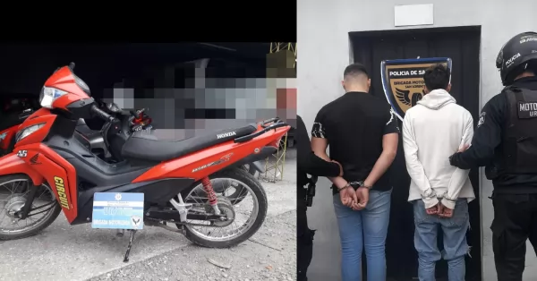 Detuvieron a dos jóvenes que circulaban en una motocicleta robada