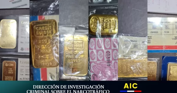 En allanamientos por narcomenudeo secuestraron lingotes de oro