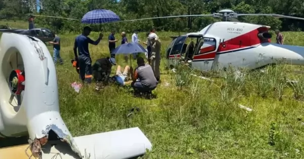 Dos turistas argentinos heridos al caer un helicóptero en Rio de Janeiro