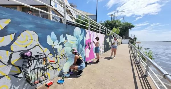 Hasta el domingo, se desarrolla el festival de muralismo en Puerto San Martin 