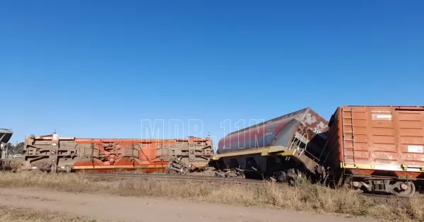 Descarriló un tren cargado con maíz en Puerto San Martín