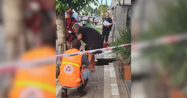 Más consecuencias del temporal: cedió un pozo ciego y una mujer cayó dentro en Bermúdez