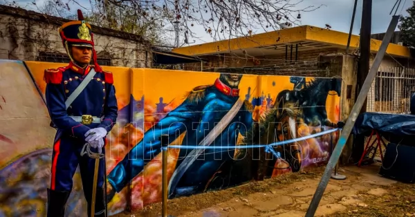 San Lorenzo: inauguraron un mural en homenaje a Hipólito Bouchard