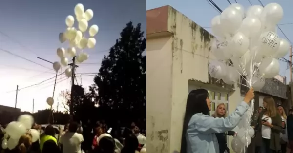Con una suelta de globos recordaron a Lautaro Aranda el día de su cumpleaños