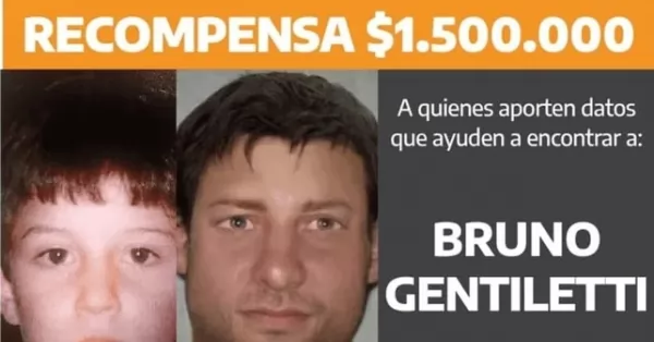 Ofrecen recompensa de un millón y medio de pesos por información de Bruno Gentiletti