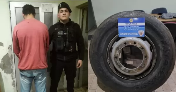 Fue detenido tras robar una rueda de camión y ofrecerla a la venta en San Lorenzo