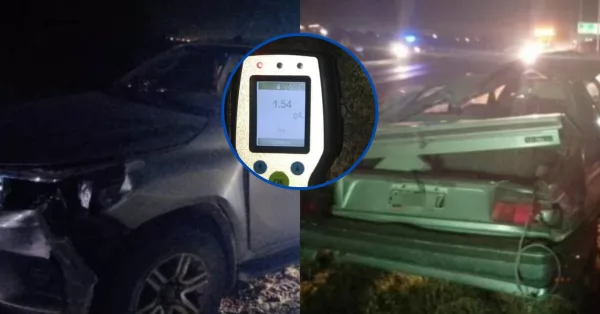 Manejaba borracha por la Autopista y chocó a una familia que iba en otro auto