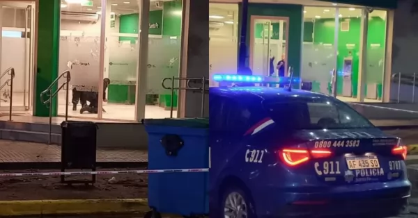 Balearon la sucursal del Banco de Santa Fe en Granadero Baigorria