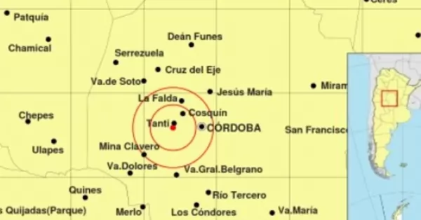 Se registró un sismo en Córdoba que se sintió en varias localidades