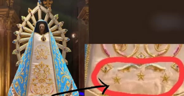 La Virgen de Luján agregó tres estrellas mundialistas en su nuevo manto