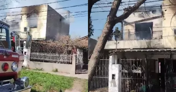 Feroz incendio en una vivienda de Baigorria dejó a tres personas hospitalizadas