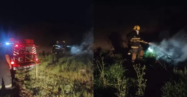 Dos incendios en ArZinc durante la noche: se quemaron pastizales y basura