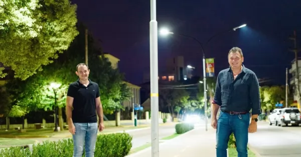 San Lorenzo potenció la iluminación led de bulevar Sargento Cabral