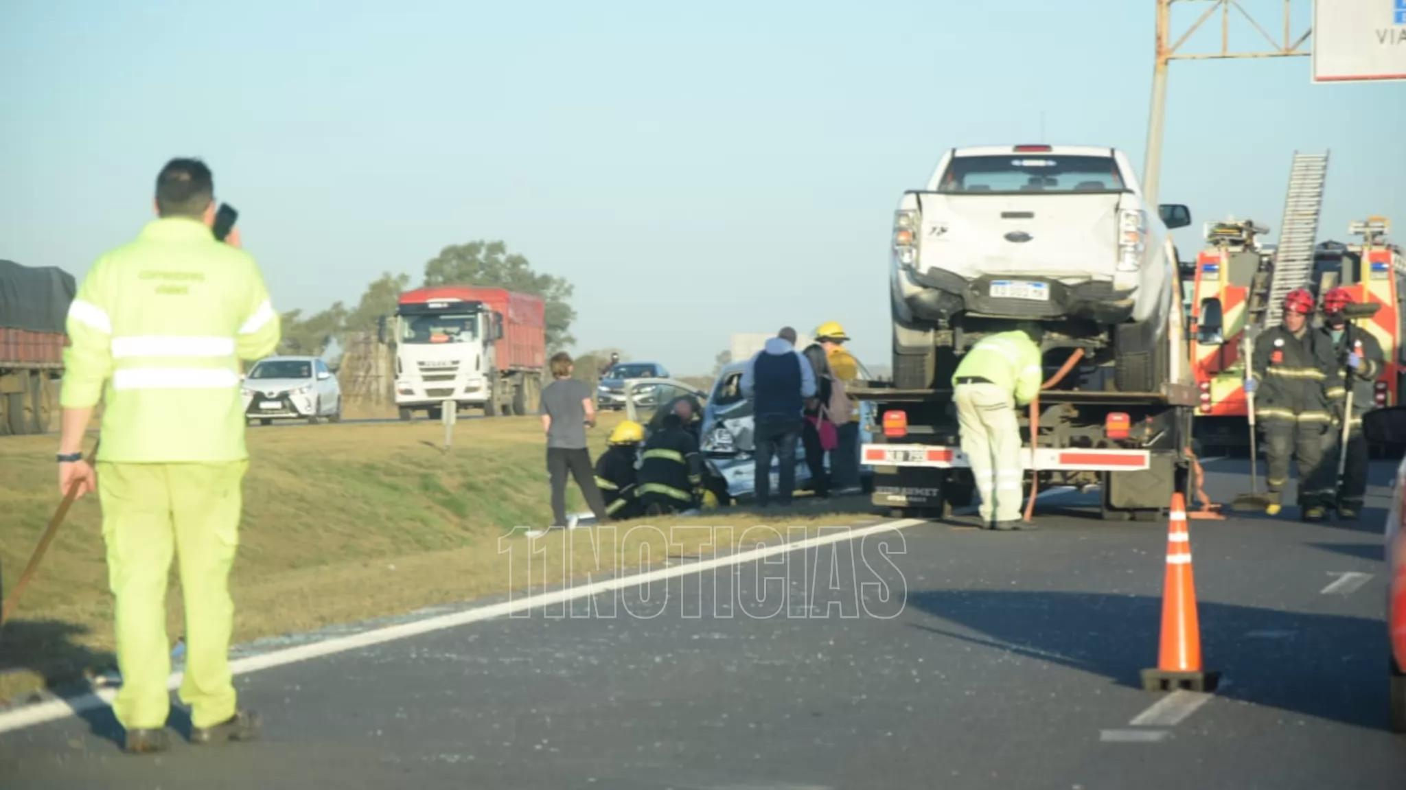 Accidente en la Autopista Rosario Buenos Aires, a la altura de General Lagos 